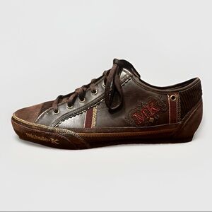 Michelle K Womens Sport Brown Lace Up Athletic Shoes Size 8 Leather 38 Comfort